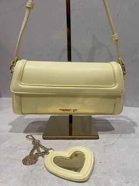 Madden Girl Light Yellow shoulder Bag with Heart Charm